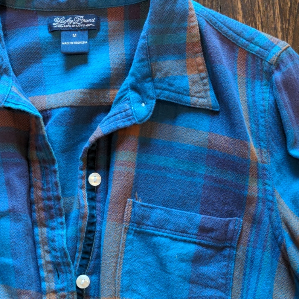 Lucky button up with velvet detail